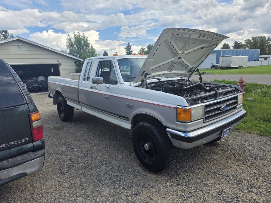 Older Ford work truck after engine bay and exterior cleaning